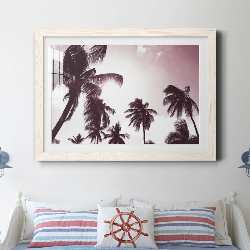 Palm Sunshine - reproduction de photo sur papier encadrée, H 37,5 po x l 27,5 po x P 1,5 po, Papier encadré blanc