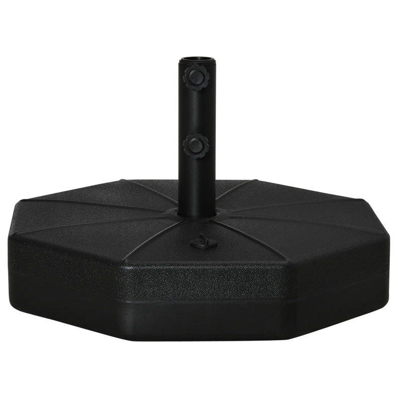 Outsunny Octagonal Garden Parasol Base Holder Market Umbrella Stand Black