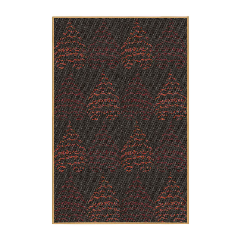 Fabriqué à la machine à la machine en laine et polyester noir/rouge/brun Tapis décoratif, Rectangle 5 pi x 7 pi