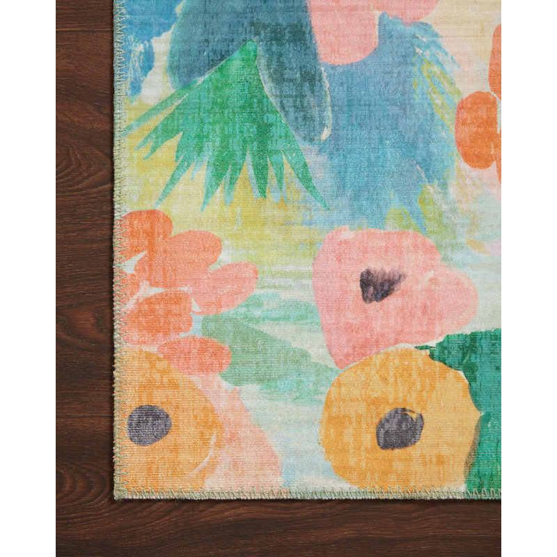 Tapis Rifle Paper Co. x Loloi Meadow MEA-02 Clementine, Tapis de couloir 2 pi 9 po x 7 pi 6 po