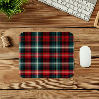 Plaid Pattern VI Modern Gaming Cute Office Laptop Desk Pad Gift Mat Square Rectangle Non-Slip Mousepad