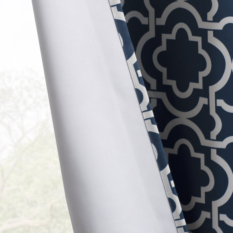 Rideau occultant et isolant en polyester - Basics by Wayfair ™, Bleu marine, l 40 po x L 84 po