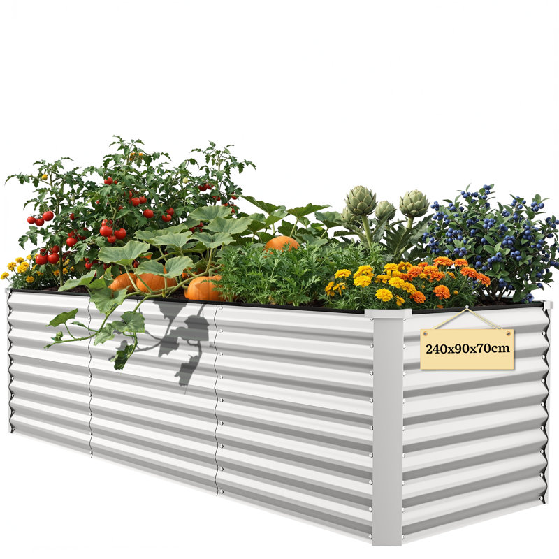 Raised Garden Bed, Silver
