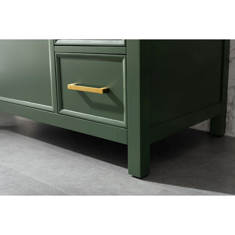 36'' Single Bathroom Vanity with Marble Top, Vogue Green