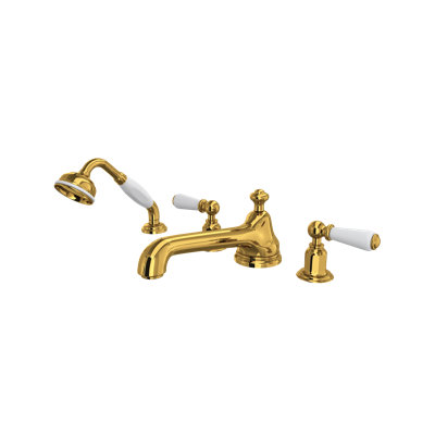 Edwardian 4-Hole Deck Mount Tub Filler With Low Spout