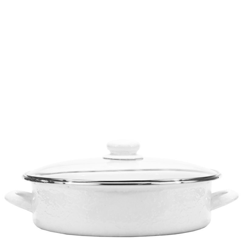 Solid White Small Saute Pan, 5 qt., Solid White Textured