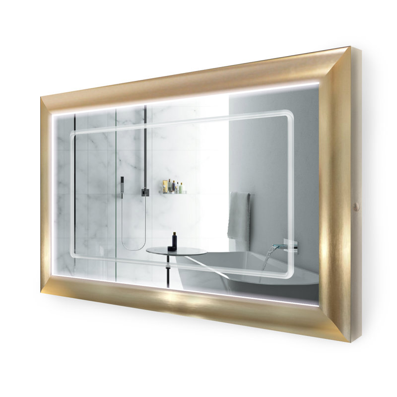 Cossette Metal Wall Mirror, 30" H x 48" W, Gold