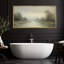 «Foggy River Landscape», art mural sur toile - Scène de nature tranquille dans des tons neutres doux-115165302-115165300