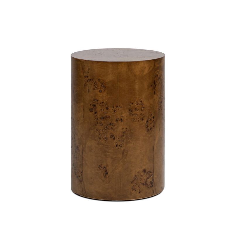 Gessel Burl Accent Pillar Side Table, 22" H x 15" W x 15" D