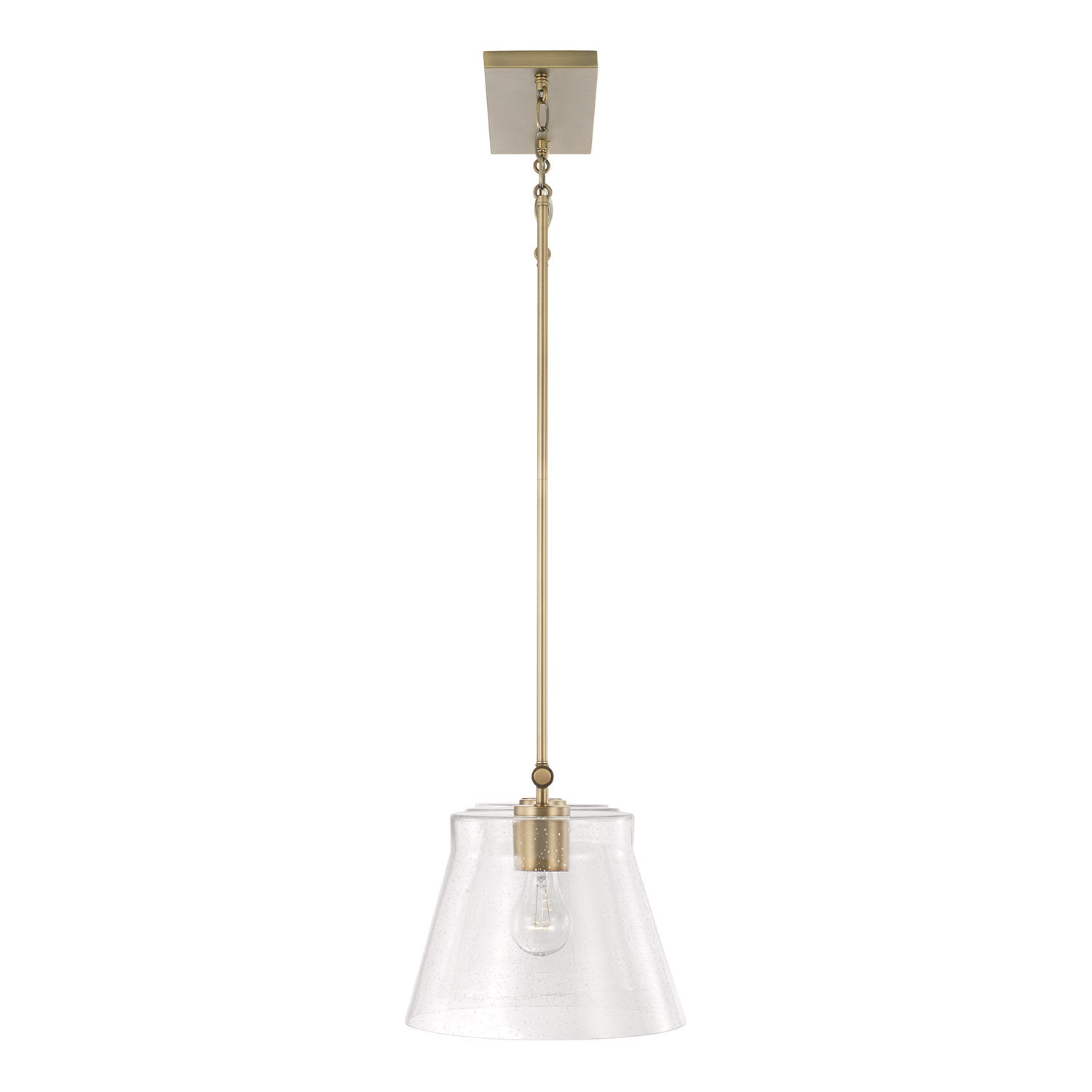Alorie 3 Light Glass Dimmable Pendant, Aged Brass