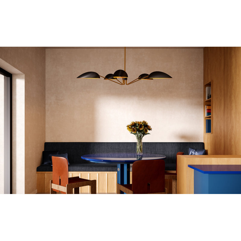 Raelle 5 - Light Unique/Statement Pendant, Aged Gold/Matte Black