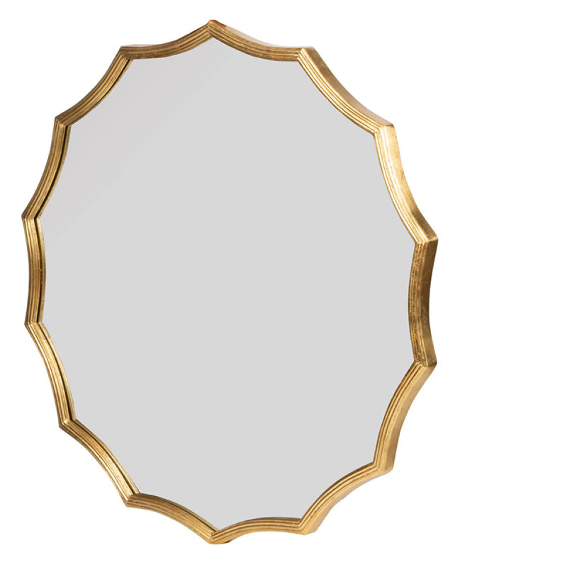 D40" Round Sunburst Wall Mirror With Gold Finish, Wall Decor Mirror For Entryway Bedroom Living Room