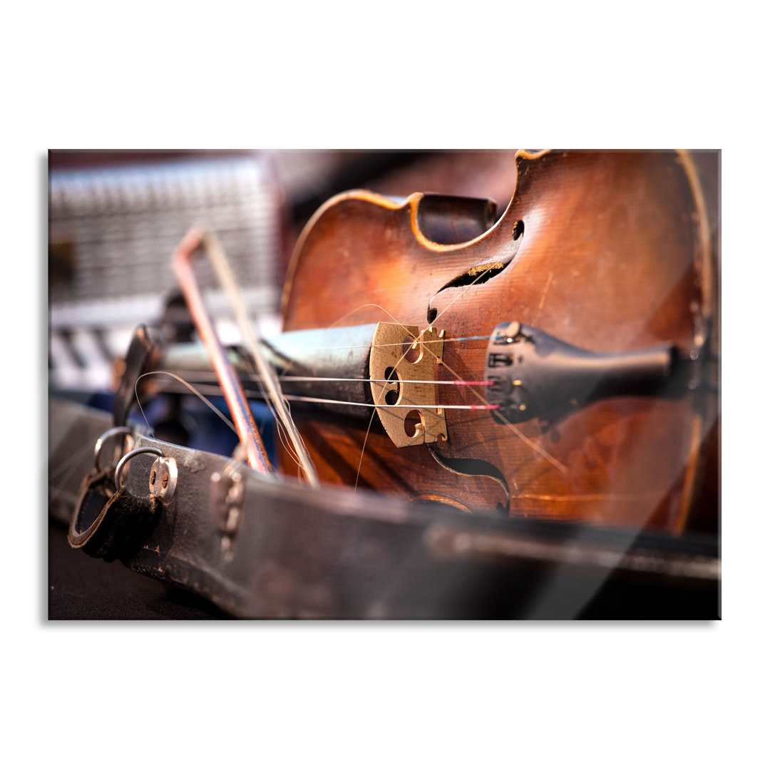 Glasbild Alte Violine