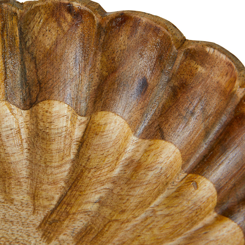 Bol en bois sculpté avec bordure festonnée Formentera Boho