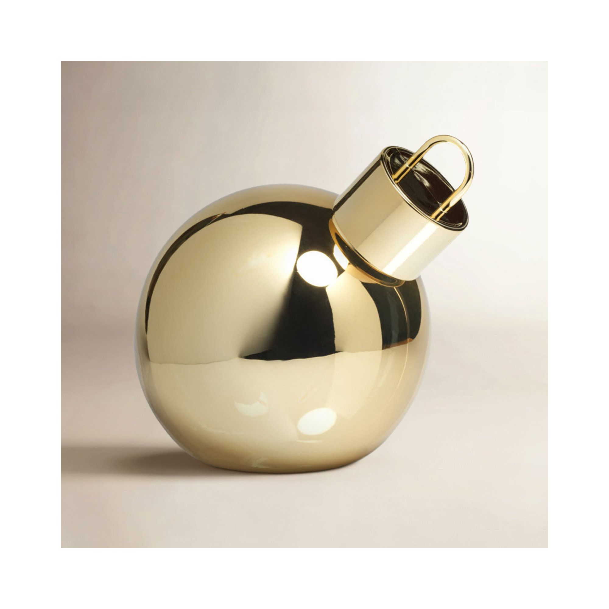 Glass Ball Ornament, Gold, 7.75" H x 7.75" W x 7.75" D