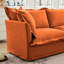 Canapé modulaire en U confortable à 3 places avec chenille respirante, sièges spacieux, combinaisons flexibles avec structure stable, coussins de dossier haut, finition en chenille orange