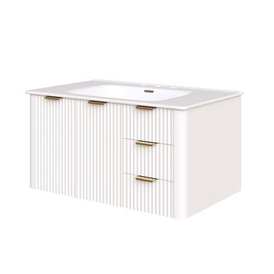 Ensemble de meuble-lavabo moderne avec lavabo Mid-Century