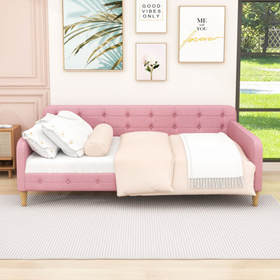 Full Upholstered Dayed With Slats And Legs