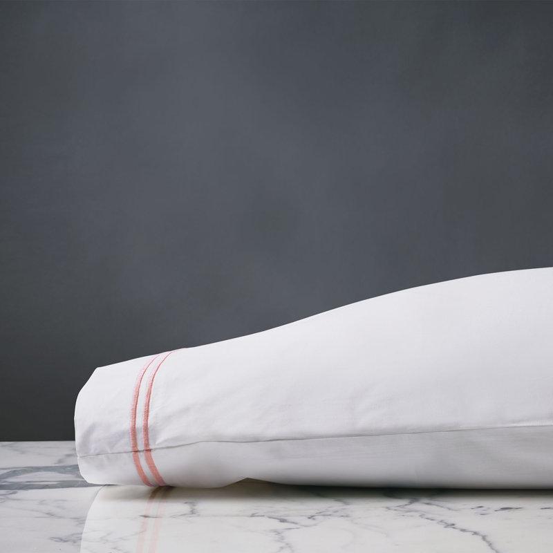 Enzo Egyptian Cotton Percale, Queen Pillowcase, Bloom