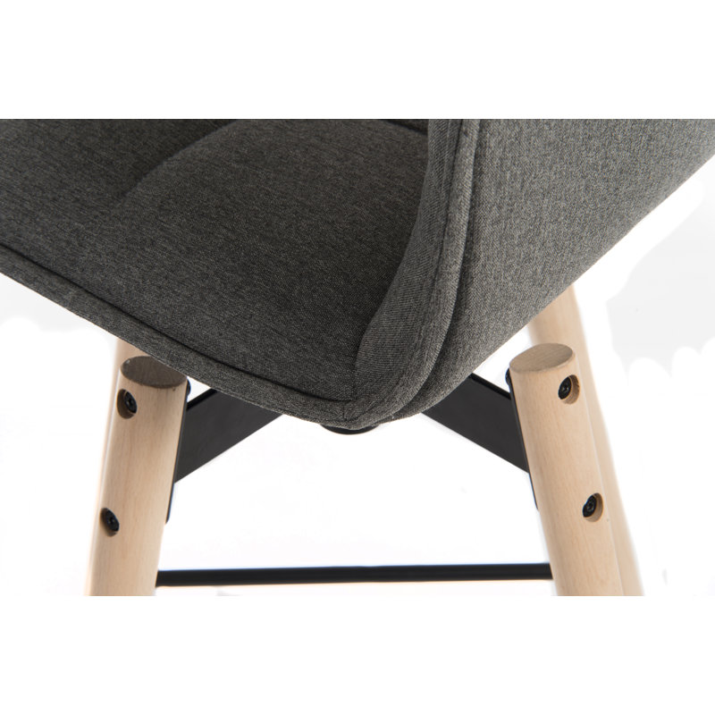 Jerri Swivel Upholstered Counter Stool with Solid Wood Frame, Beige/Grey
