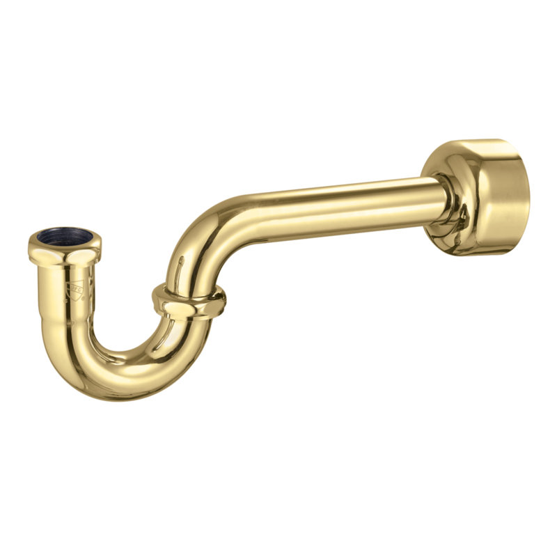 Fauceture Circlet 1-1/4-Inch Brass P-Trap, 18 Gauge, Polished Brass