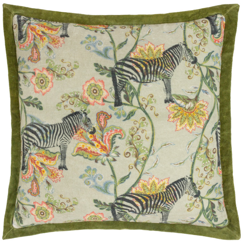 Ventura Abstract Green Square Cushion Cover