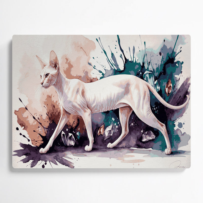 Cats Dwelf, art mural en métal gris, H 144 po x l 216 po x P 0,05 po