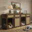Meubles pour cage de chien Dellarae Farmhouse avec 2 tiroirs, loquet caché et table d'appoint – Porte droite (paquet de 2)-84456513-184055998