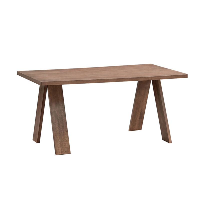 Rectangular Wooden Dining Table In Walnut Finish