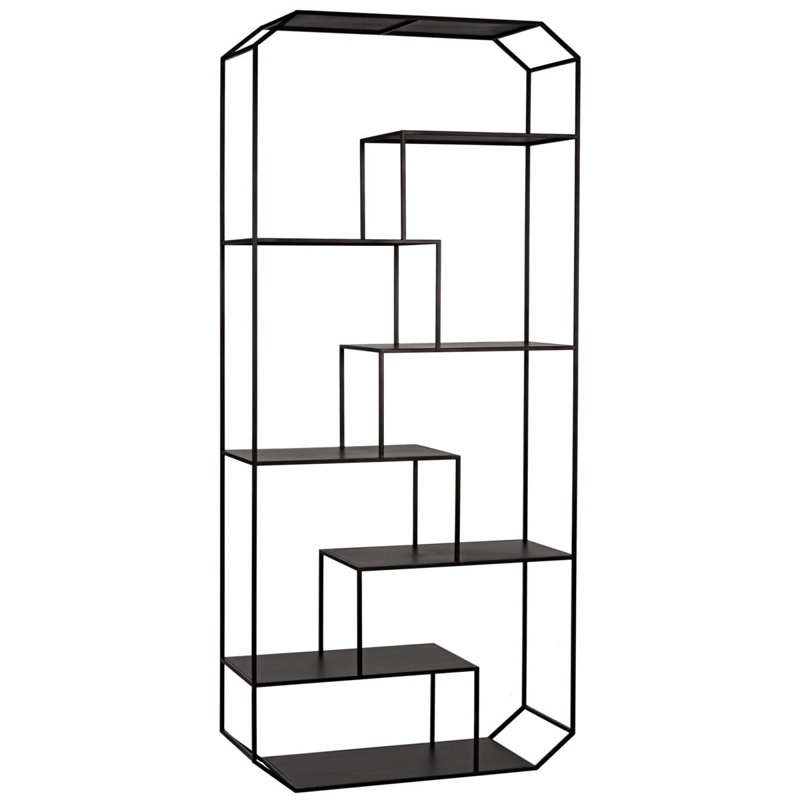 Marquise Black Geometric Metal Bookcase