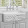 Whitehaus Collection 30” Reversible Single Bowl Fireclay Kitchen Sink: Floral, Fluted Front Apron