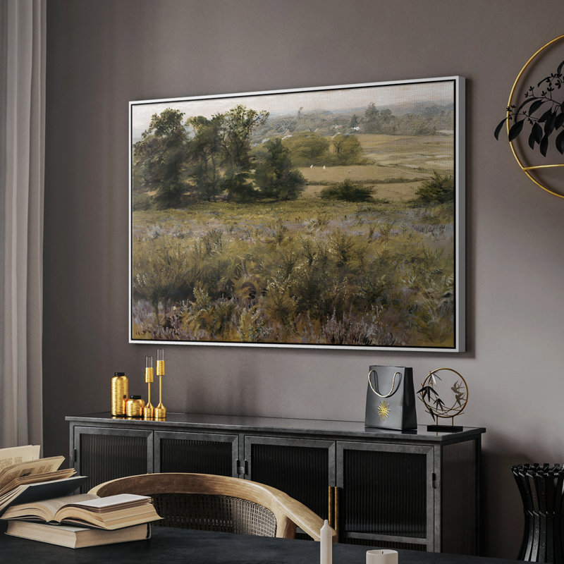 «Vintage Landscape -DCCCLV» sur, Blanc, H 25 po x l 37 po