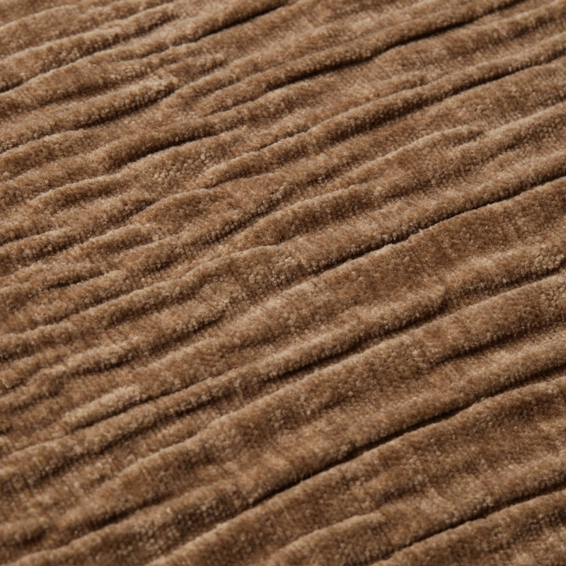 Housse et insert de coussin texturé réversible Edan, Brun, H 16 po x l 26 po, Housse de coussin seulement - sans coussin