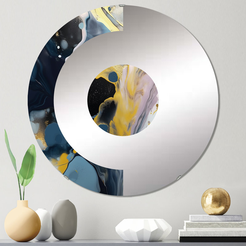 Adaleigh - Miroir mural demi-cercle, 23,6 po x 23,6 po