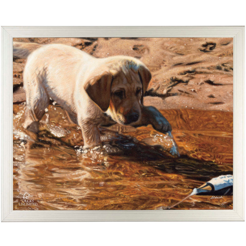 «Piddle Paddle Pup», impression sur papier argentée, 11 po x 14 po
