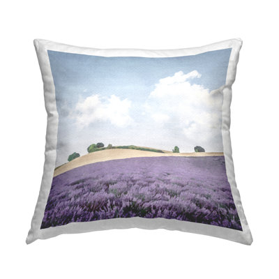 Coussin décoratif à motif champêtre de campagne lavande par LSR Design Studio