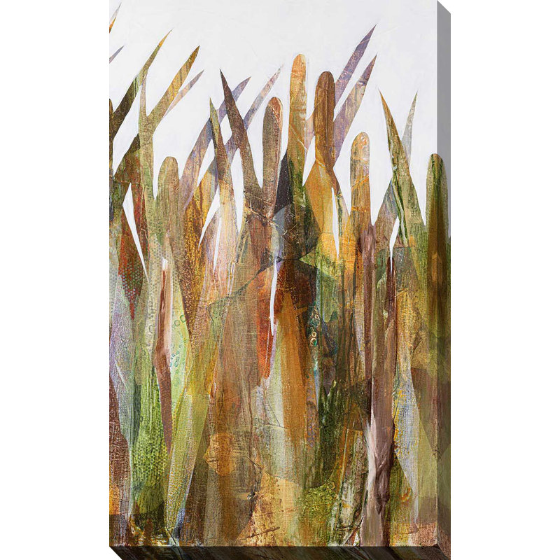 Quenouilles II - Peinture, Toile tendue, H 28 po x l 28 po x P 1,5 po