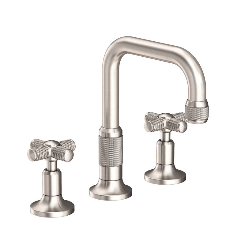 Clemens Widespread Bathroom Faucet with Drain Assembly, Satin Nickel (PVD)