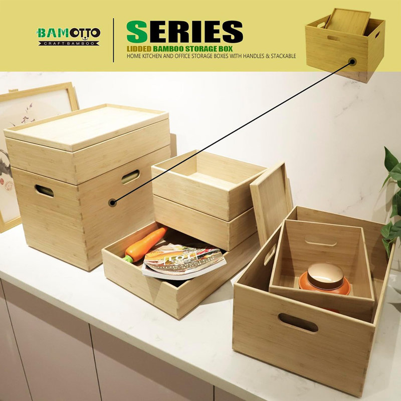 Storage Bins & Box/cube/basket, Home Kitchen And Office Storage Boxes With Handles & Stackable For Organizer Tableware, Crafts, Office Shelf Books, Large, 14.6”x10.2”x9.6”