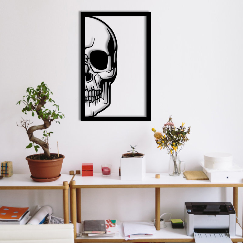 Accessoire mural décoratif en métal, noir, 12,2 po x 18,9 po | Fabrication 100% métal, épaisseur: 0,05 pouce | Décoration élégante pour le salon, le bureau et le vestibule | Conception durable et accrocheuse