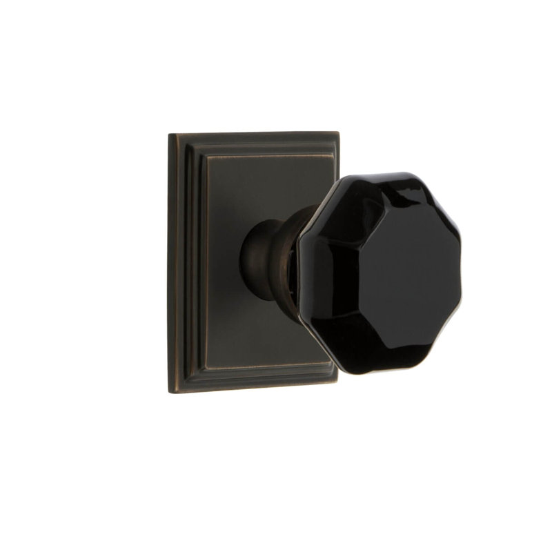Grandeur Concealed Screw Mechanism Geometric Knob with Square Rosette, Timeless Bronze