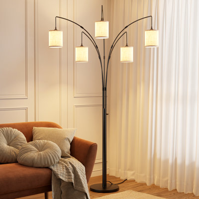 83" Large 5 Lights Arc Floor Lamp with Bulbs