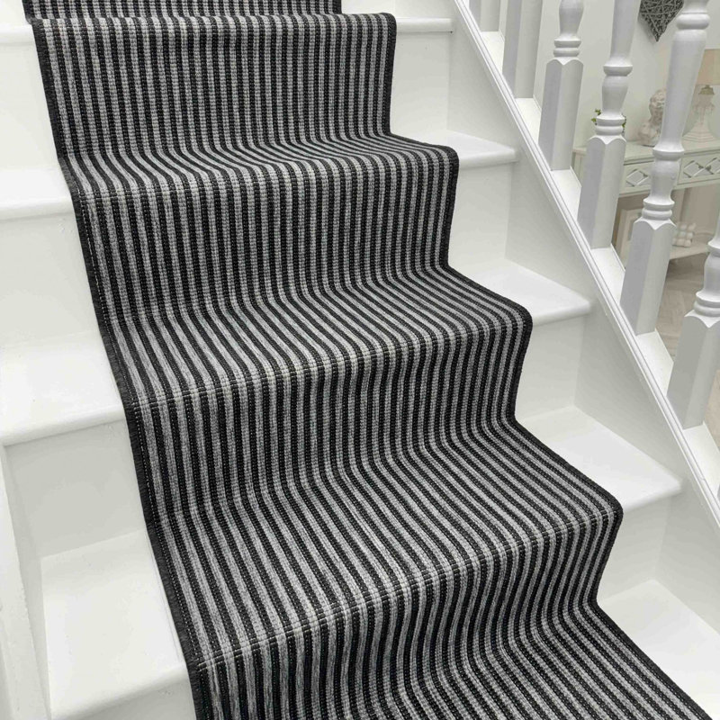 Stair Runner Striped Flatweave Area Rug, Runner 60 x 720 cm
