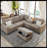 85" Wide Linen Sectional Corner Sofa L-shape Couch Space Saving with Storage Ottoman & Cup Holders Design for Large Space Dorm Apartment