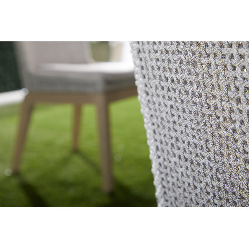 Chaise de patio en teck Dorey, Pumice, Beige