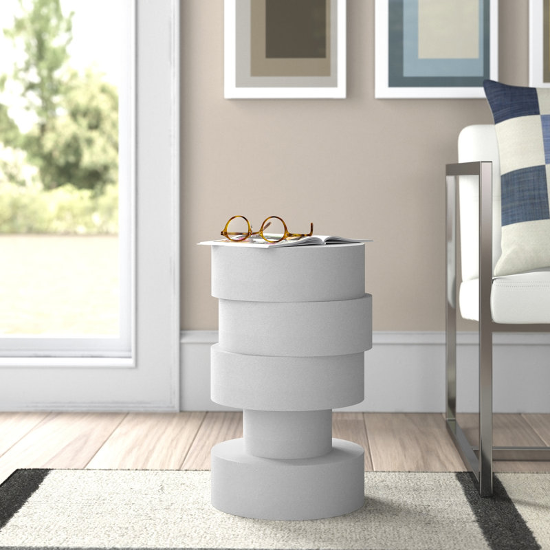 Table d'appoint Alasha, Blanc