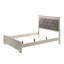 Grand lit contemporain beige avec tête de lit tapissier et texture aspect crocodile-98434906