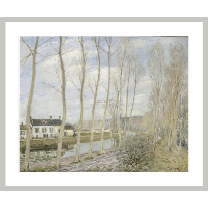 «The Loing's Canal» par Alfred Sisley, impression giclée sur cadre, H 33,5 po x l 39,86 po