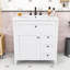 Meuble-lavabo de 30 pouces avec lavabo en céramique, 3 tiroirs de rangement et tablette réglable-1793582951