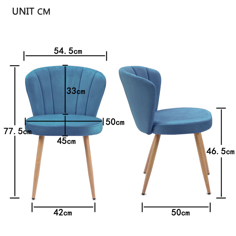 Tamia 46.5cm H Tufted Velvet Upholstered Side Chair, Blue, Brown